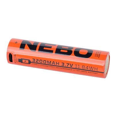 NEB-BAT-0005 NEBO 18650 USB-C Rechargeable Battery - 3200mAh