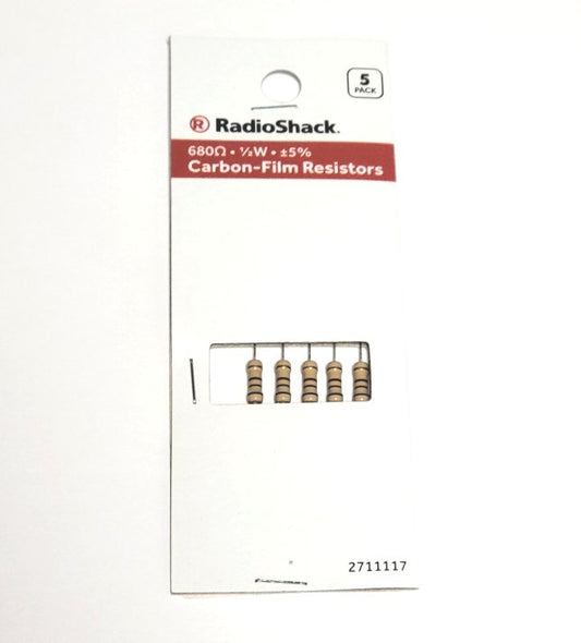 680 Ohm 1/2 Watt 5% Carbon-Film Resistor 5 Packk
