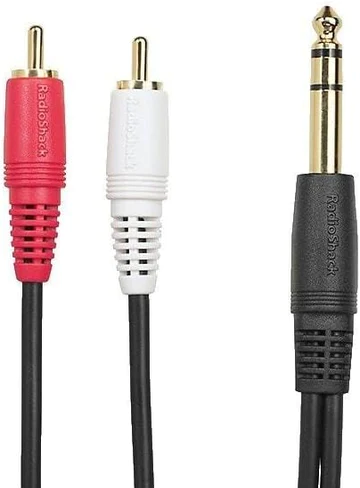 6’ 1/4” Male to Dual RCA Male Y-Adapter Splitter