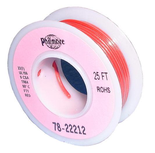 22awg Stranded Red Wire 25ft.