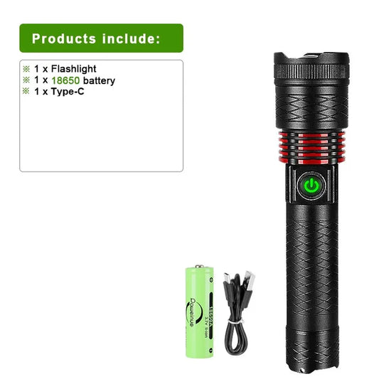 9000LM Flashlight High Power Rechargeable