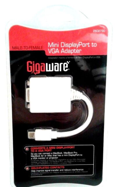 Gigaware Mini DisplayPort-to-VGA Adapter