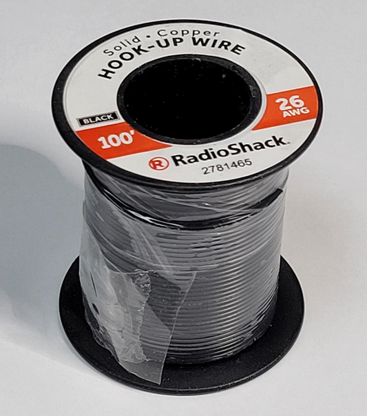 26AWG 100' Solid Black Hook Up Wire