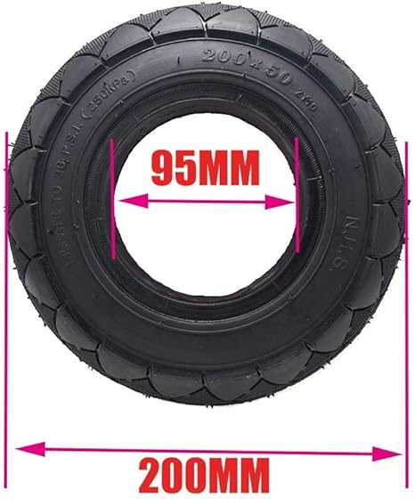 Scooter Tubeless Solid No Flats Tire For Razor 200 X 50 (8 X 2) E100 E150 E175 E200