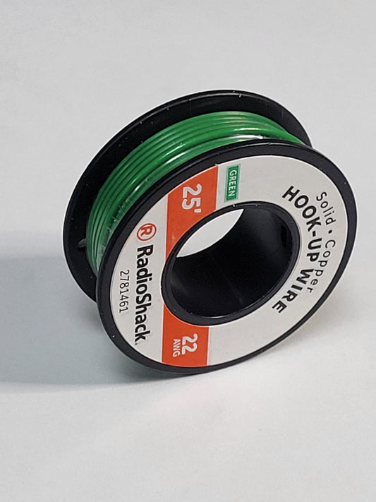 22AWG 25' Solid Green Hook Up Wire