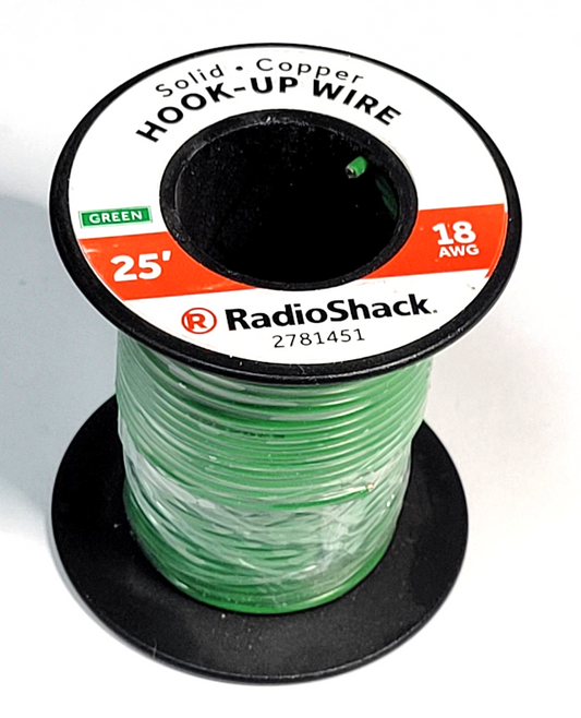 18 AWG 25' Green Solid Hook Up Wire