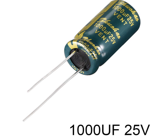 Aluminum Radial Electrolytic Capacitor Low ESR Green with 1000UF 25V - 2 pack