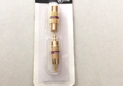 RCA Couplers (Gold) 1 Female to Female / 1 Male to Male (2 Pack)