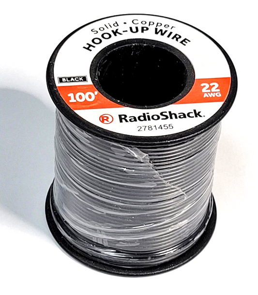 22 AWG 100' Solid Black Hook Up Wire