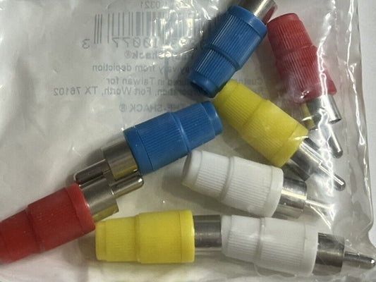 Multi-Color Phono Plugs 8 Pack