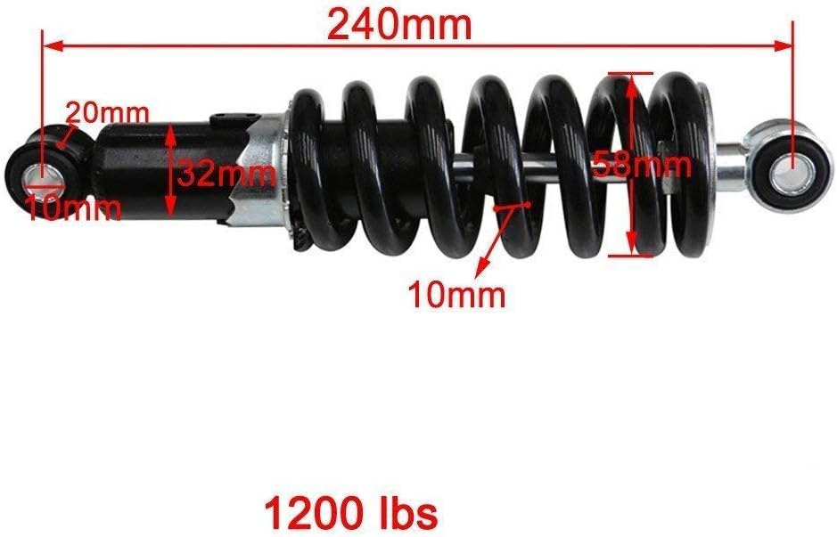 240mm (9.4") Rear shock 1200LBS