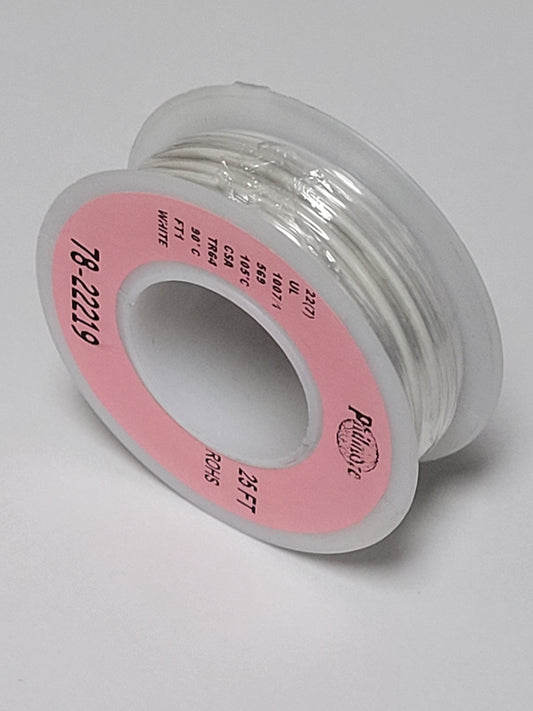 22awg Stranded White Wire 25ft.
