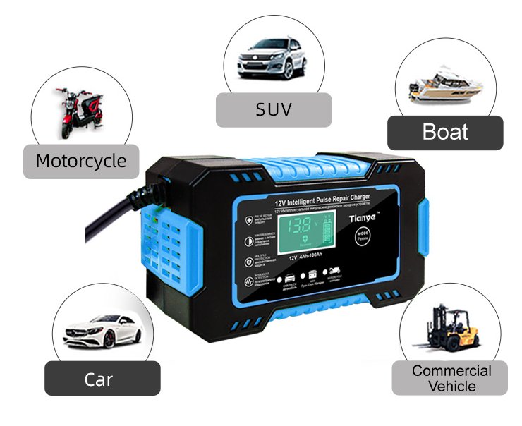 2V 6A Pulse Repair With LCD Lead Acid Battery Intelligent Charger