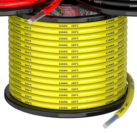 12AWG Silicone Wire 10Ft. Tinned Copper - Yellow