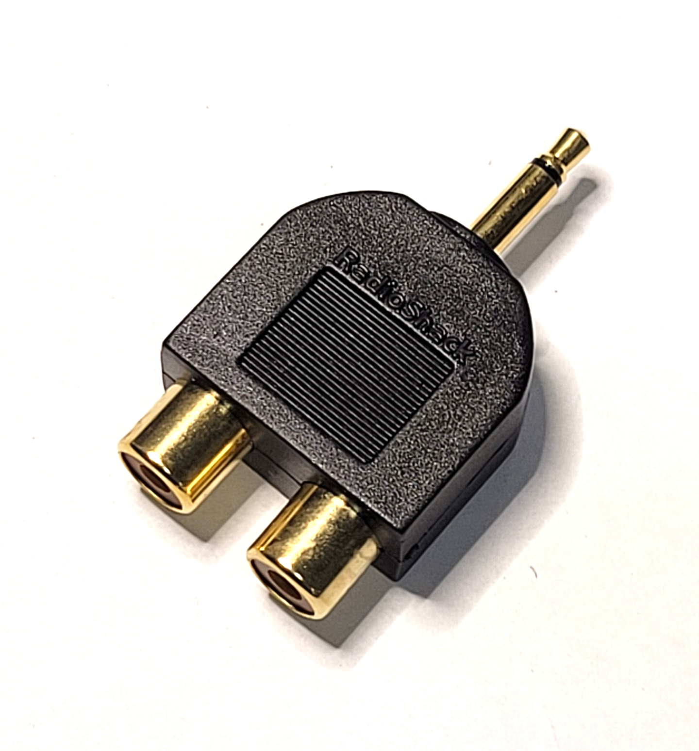 1/8" Mono Male Jack to Dual Female RCA Phono Audio Adapter