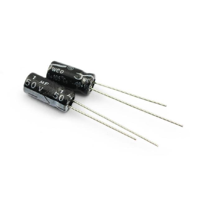 1uf 50V Electrolytic Capacitor 2pk