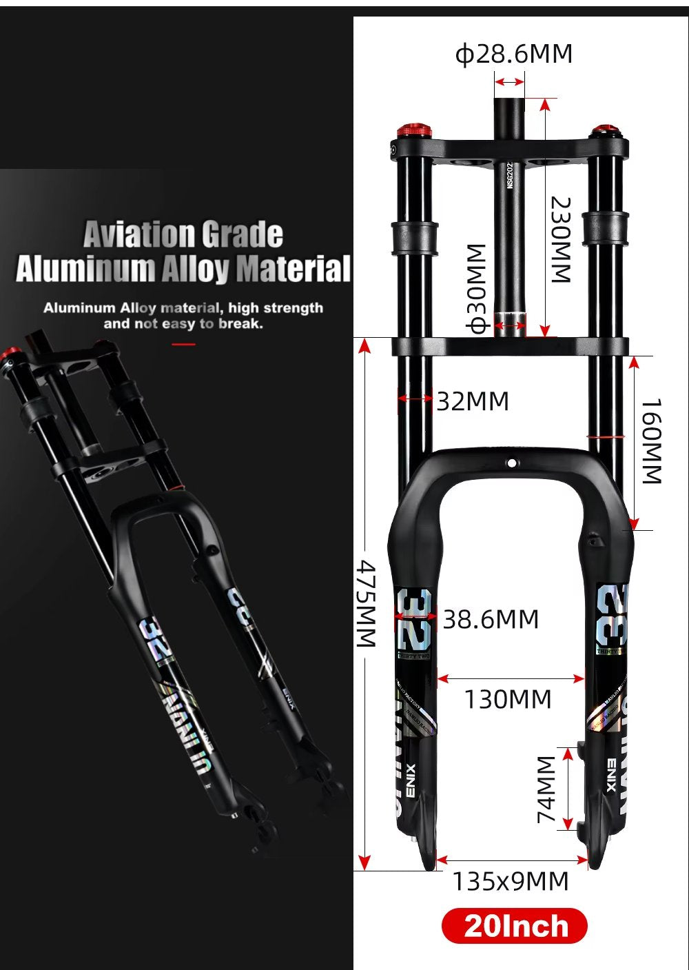 20" Mountain Bike Forks