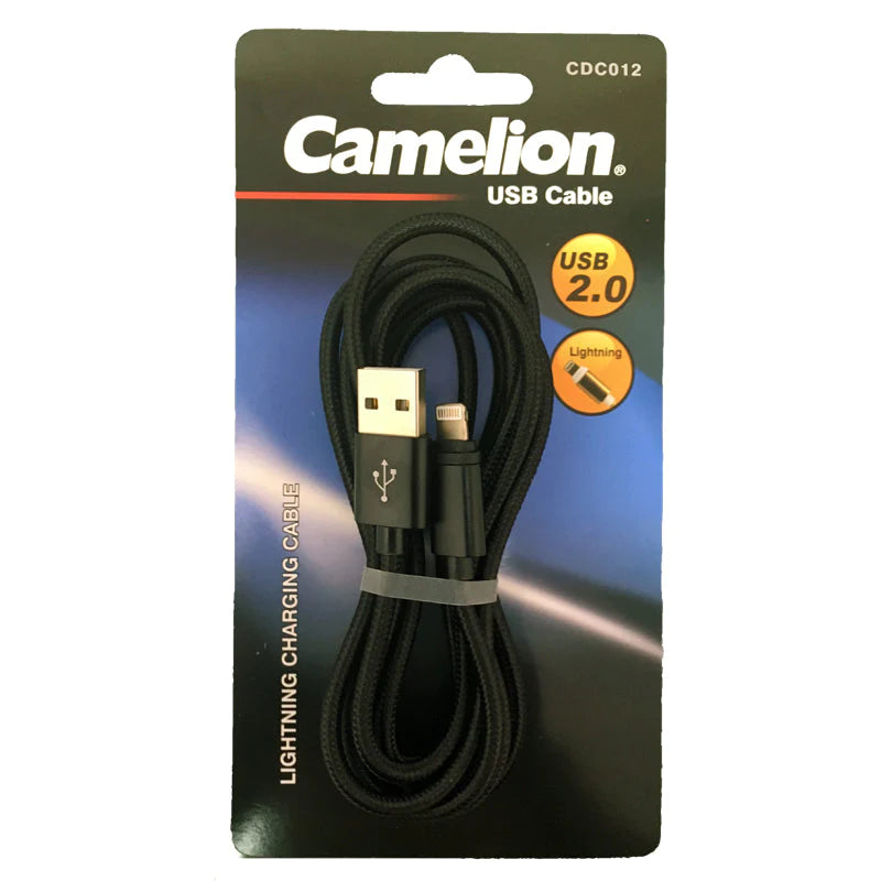 Nylon Black 6 Foot Lightning USB Charging Cord Blister Pack