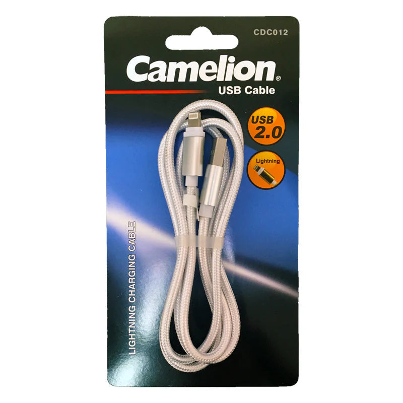 Nylon 3 Foot Lightning USB Charging Cord Blister Pack - Silver