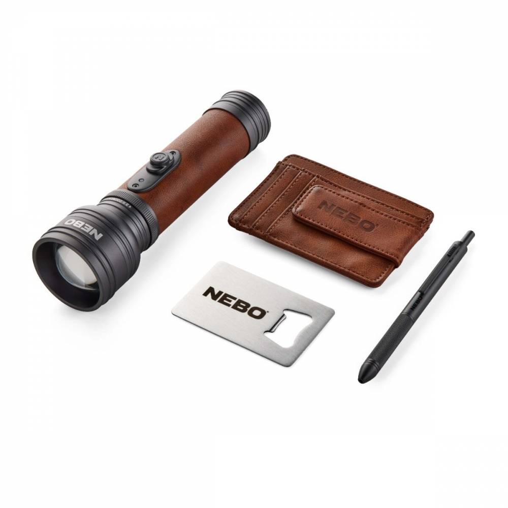 NEBO Classic Collection - Flashlight, Wallet, Pen, and Bottle Opener - Gift Pack