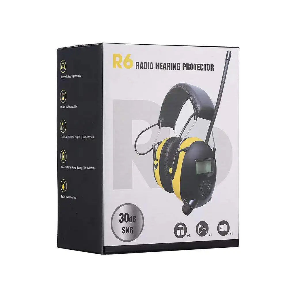 R6 AM/FM Radio Headphones with LCD Display and Line In