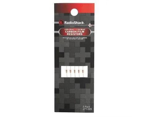 100 Ohm 1/8 Watt Resistor 5 pack