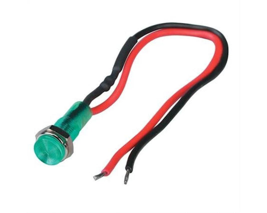 Green LED W/Holder 12VDC