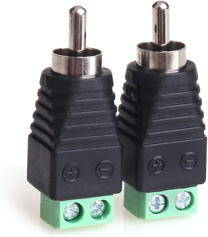 Speaker wire (bare wire) to RCA Adapter - 2 pack