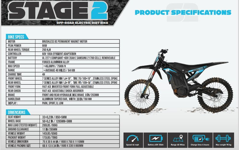 Stage2 M1 Electric Dirt Bike By Razor