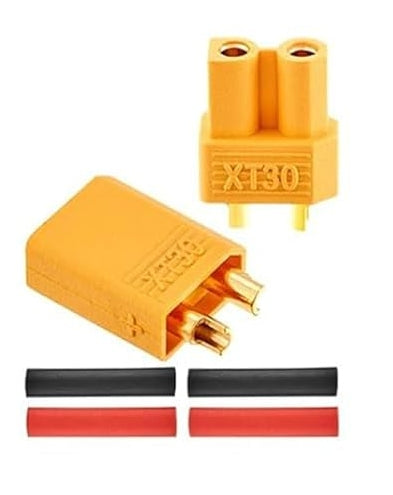 XT30 Set - 1 Male, 1 Female, + Shrink Tube – Battery Giant & Electronics