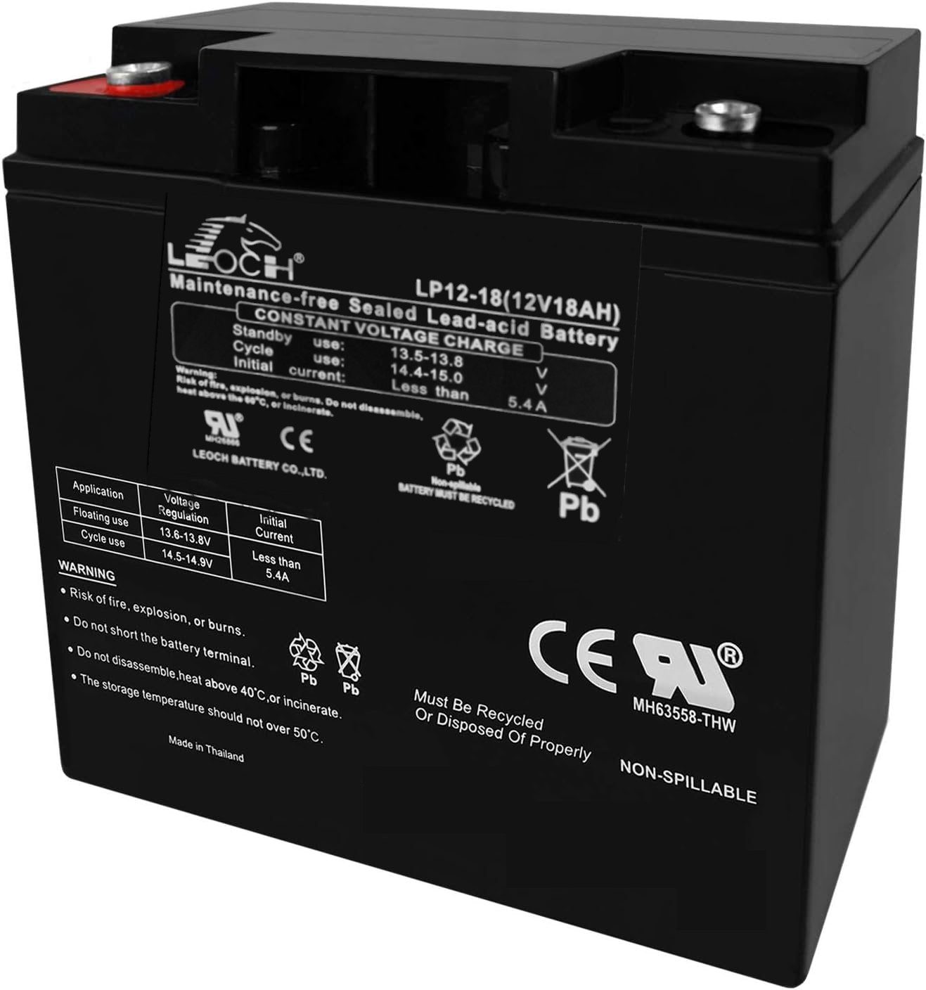 12V 18Ah AGM Battery M6 Terminal