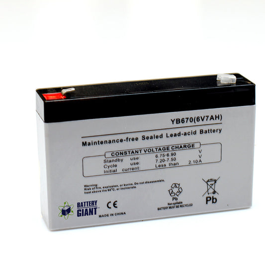 6v 7Ah AGM Battery T1(.187) Terminals